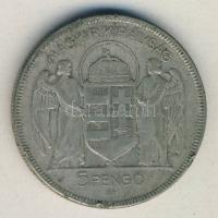 1930. 5P Ag "Horthy jobbra" T:3 ph.