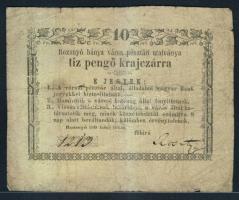 1849. Rozsnyó 10kr sárga színű papíron! T:IV