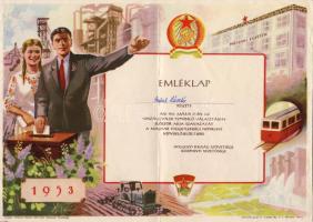 1953 Első szavazás emléklap