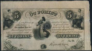 Emigrációs "Kossuth bankó" 18.. 5Ft "D" felső és jobb oldali ívszéllel T:I