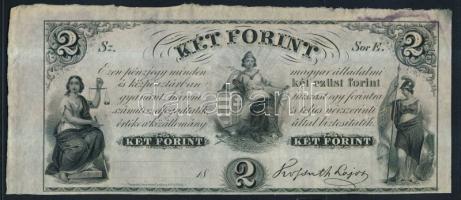 Emigrációs "Kossuth-bankó" 18.. 2Ft "Sor E." T:I-(folt)