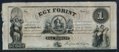 Emigrációs "Kossuth-bankó" 18.. 1Ft "Sor A." T:II-(kis szakadás)