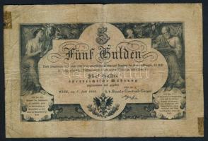 1866. 5G K.K.Staats-Central-Cassa piros számozás T:IV