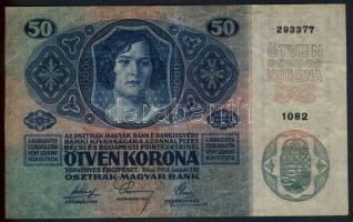 1914. 50K főtípus, felülbélyegzés nélkül T:III-(kis szakadás)