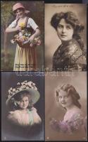 Hölgyek 6 db képeslap a 10-es évekből
