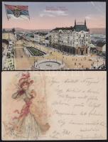 4 db üdvözlőlap a 10-es évekből + Belgrád képeslap tábori postával