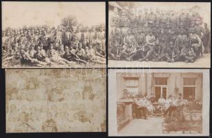 5 db katonai fotólap + 1 db gyermeklap az 1910-es évekből
