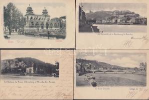 8 db háború előtti belga városképes lap / 8 Belgian town-view cards