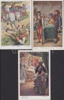 3 db használatlan, Grimm meséket feldolgozó művészi lap