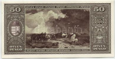 1945. 50P csak hátlapi nyomat kissé szélesebb alsó ívszéllel T:I
