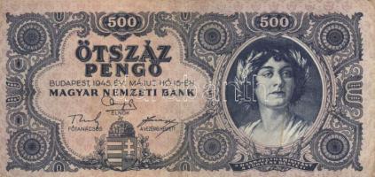 1945. 500P (2x) eltérő árnyalat T:II,III