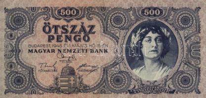 1945. 500P (2x) eltérő árnyalat T:II,III