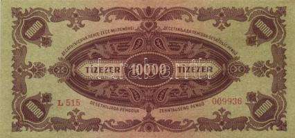 1945. 10000P (3x) barna színű bélyeggel T:II-,III