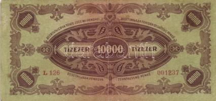 1945. 10000P (3x) barna színű bélyeggel T:II-,III