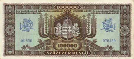 1945. 100.000P (2x) eltérő színárnyalattal! T:II,II-