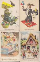 65 db jobb modern Üdvözlőlap jópár háború előttivel, lithokkal/ 65 Greeting cards