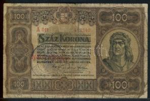 1920. 100K (hamis?) "Romania" körbélyegzéssel és "Nagytétény" felülbélyegzéssel T:IV