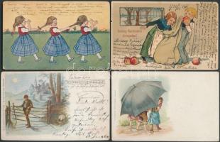 613 db századfordulós motívumlap közte sok litho, szignós művészlapok, különböző ismert sorozatokból...