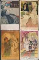 613 db századfordulós motívumlap közte sok litho, szignós művészlapok, különböző ismert sorozatokból...