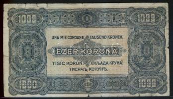 1923. 1000K "8 FILLÉR NYOLC FILLÉR" felülbélyegzéssel T:IV