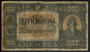 1923. 1000K nyomdahely jelölés nélkül T:IV