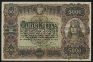 1920. 5000K "5 B 01" T:III(kis beszakadás)
