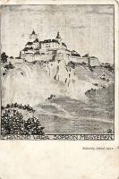 Fraknó castle, irredenta propaganda on backside s: Makoldy József (b)