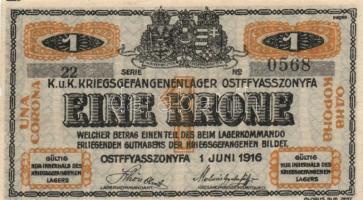 Ostffyasszonyfa/hadifogolytábor 1916. június 1. 1K + 2K T:I,I-