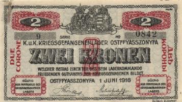 Ostffyasszonyfa/hadifogolytábor 1916. június 1. 1K + 2K T:I,I-