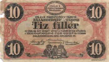 Zalaegerszeg/hadifogolytábor 1916. augusztus 15. 10f + 2K T:IV