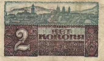 Pécs 1920. 2K pénztárjegy T:III
