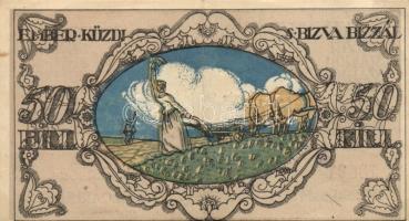 Sopron 1918. május 1. 50f utalvány T:II hajtásnál szakadás