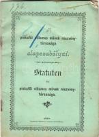 1899 A Pinkafői (Burgenland) Villamos Művek Rt. alapszabályai magyar-német; Schodisch Lajos Felsőőr