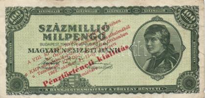 1946. 100.000.000MP (3x) eltérő színárnyalattal és "Pénztörténeti Kiállítás" felülbélyegzéssel T:I,II