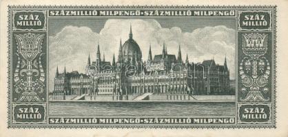 1946. 100.000.000MP (3x) eltérő színárnyalattal és "Pénztörténeti Kiállítás" felülbélyegzé...