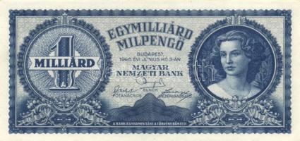 1946. 1.000.000.000MP (2x) eltérő színárnyalattal! T:I,II