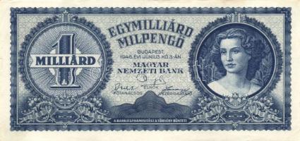 1946. 1.000.000.000MP (2x) eltérő színárnyalattal! T:I,II