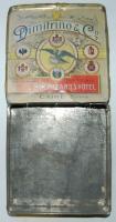 ~1920 "Dimitrino & Co." nagyméretű fém szivarosdoboz 15x15 cm