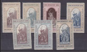 1896 Millennium kiállítás 7 klf színű levélzáró
