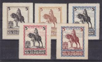 1920 Mátyás még őrt áll Kolozsváron 5 klf színű levélzáró
