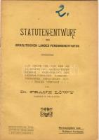 A dunántúli izr. nyugdíjintézet alapszabályai német nyelven; Székesfekérvár Eduard Singer nyomdája