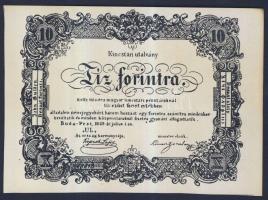 1849. 10Ft "Kincstári utalvány" 1964-es utánnyomata "Hazafias Népfront XXI. ker. Bizottsága 1848-1849-es Szabadságharci Emlékkiállítása Csepel, 1964. III.15." T:I