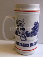 "Országos Hagyományőrző Úttörő-Múzeum - Vaja" feliratú Hollóházi porcelán korsó / Hollóházi chinaware jug 15 cm