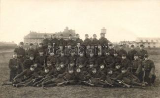 1930 Hungarian soldiers in Kőbánya, Budapest photo (Small tear)