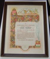 1941 A Magyar Élet Pártja oklevél keretezve 27x34 cm