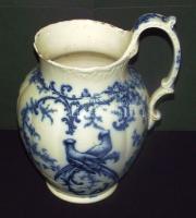 XIX sz. Cauldon jelzett porcelán vizeskancsó, körben csorba peremmel / chinaware jug damaged 29 cm
