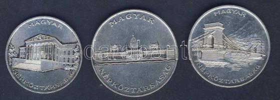 1956. 10Ft + 20Ft + 25Ft Ag "10 éves a Forint" sor T:2