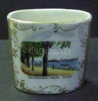 Balatonfüredi emlék - Sétány feliratú csehszlovák porcelán szalvétatartó / Chinaware napkin holder 6...