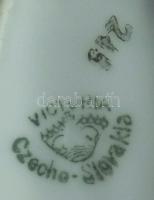 Balatonfüredi emlék - Sétány feliratú csehszlovák porcelán szalvétatartó / Chinaware napkin holder 6...