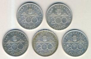 1992. 200Ft Ag "MNB" (5x) T:2 kis ph.